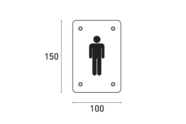 Placa sinal�tica 150x100 - INOX 304
